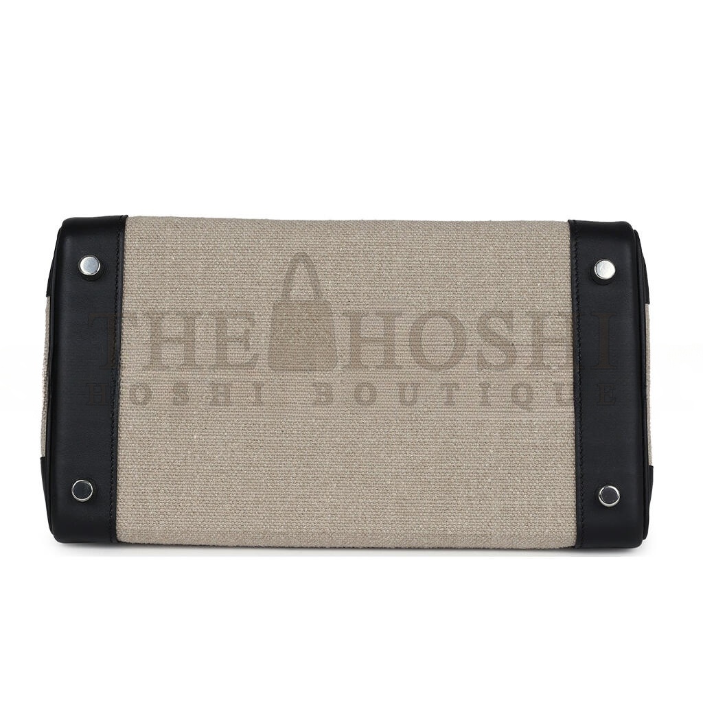 H**me5 BIRKIN 35 BIVOUAC FICELLE CANVAS AND BLACK BAG 8023220073 (35*24*18cm) Master Quality